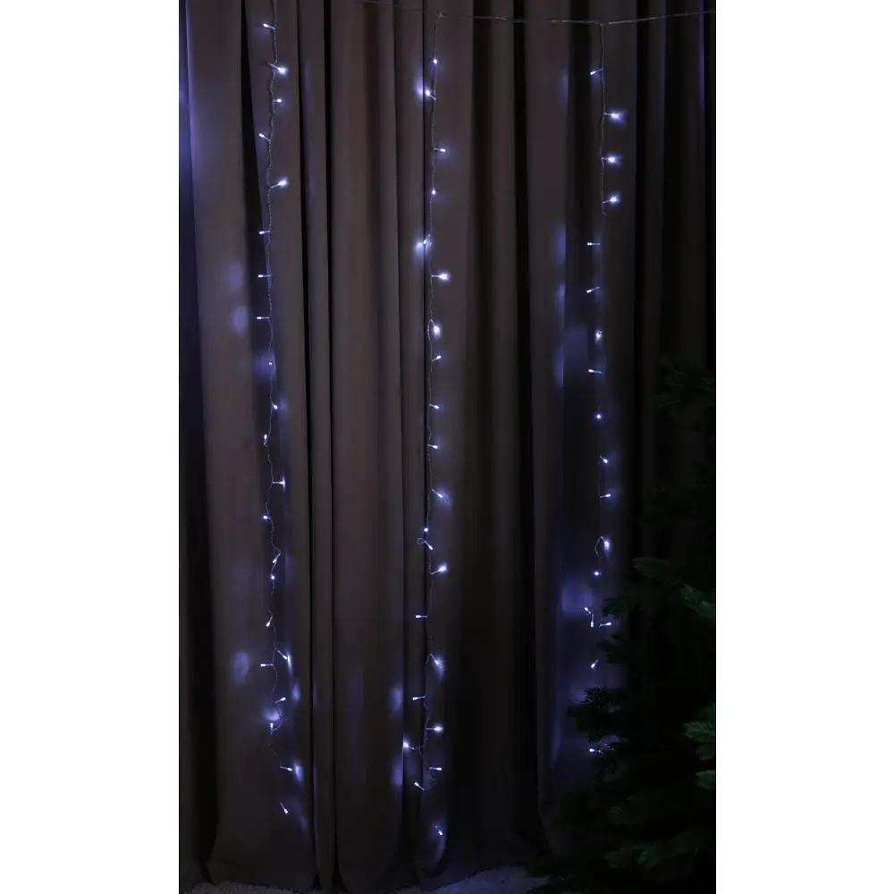 Фото Электрогирлянда светодиодная занавес 3x2 м 144 ламп холодный белый свет 8 режимов Фото Электрогирлянда светодиодная занавес 3x2 м 144 ламп холодный белый свет 8 режимов