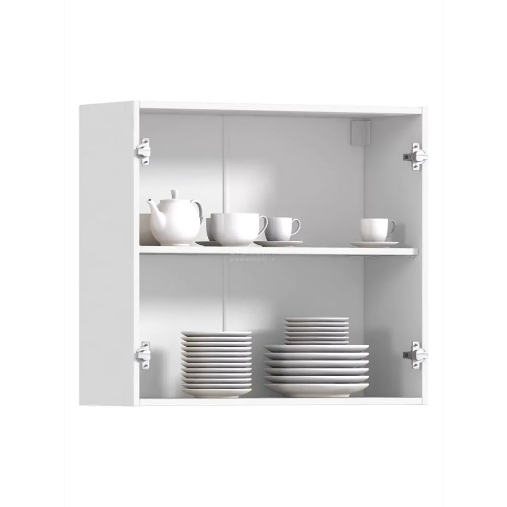 Фото 4 Навесной шкаф Регина Столплит с 2 стеклянными фасадами 80x72x29 см МДФ цвет зеленый Фото 4 Навесной шкаф Регина Столплит с 2 стеклянными фасадами 80x72x29 см МДФ цвет зеленый