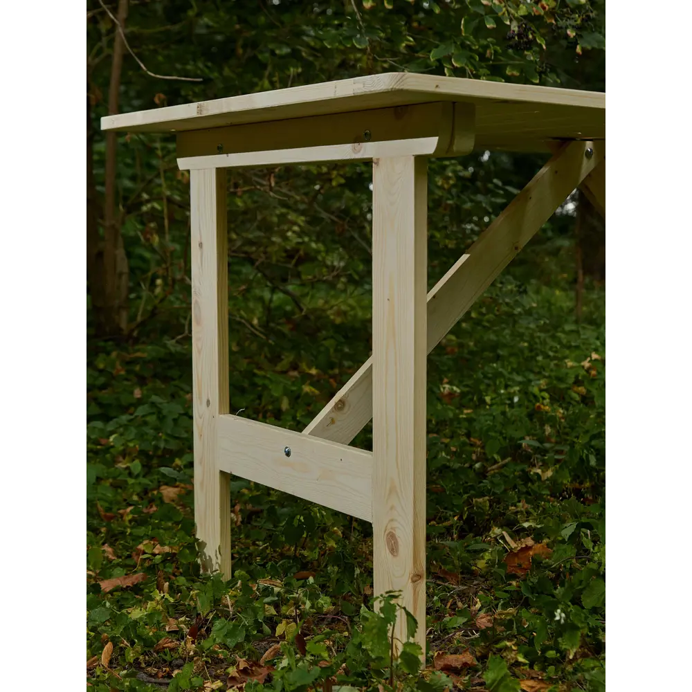 Фото 5 Нераздвижной садовый стол Фотон 130 см x 80 см x 74 см дерево бежевый