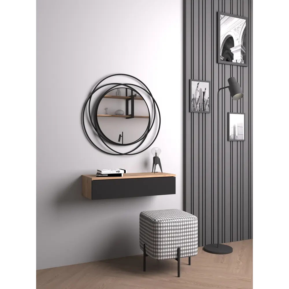 Фото 5 Зеркало с рамой Z01B 73x73 см цвет черный