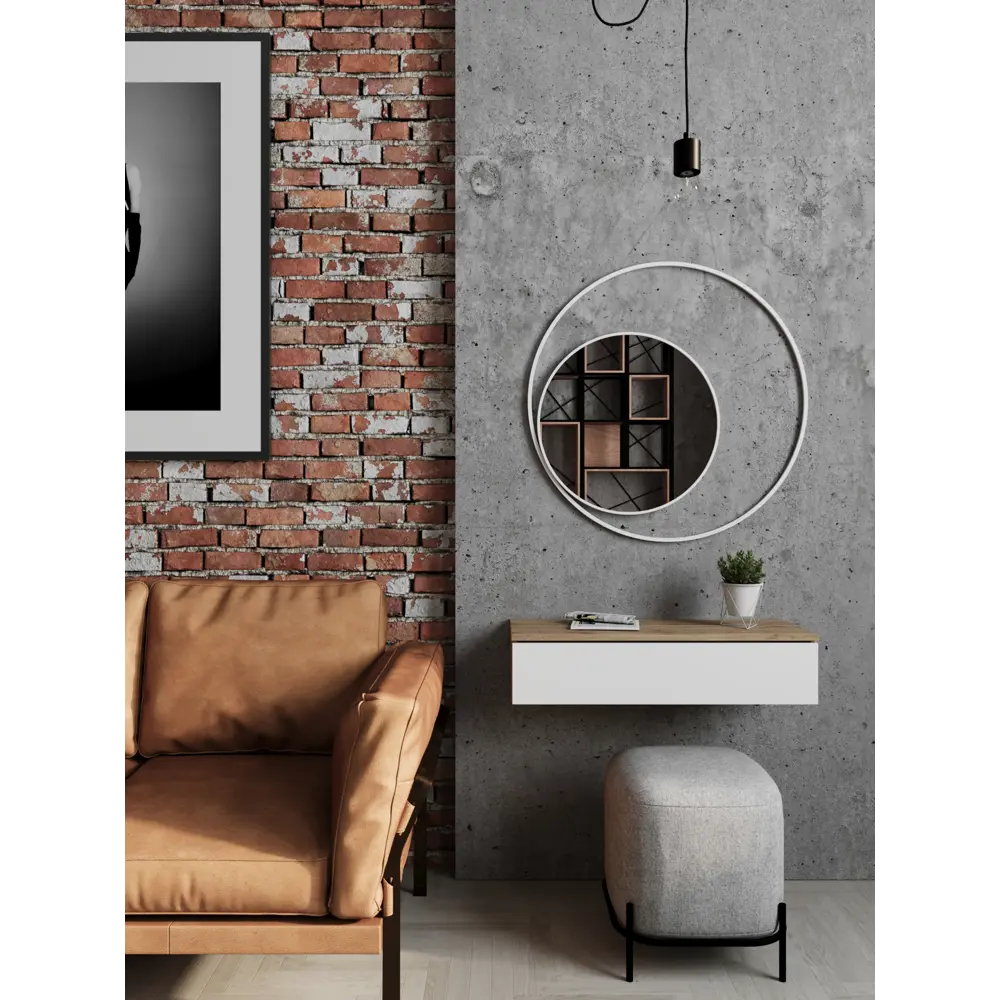 Фото Зеркало с рамой Z02W 76x76 см цвет белый