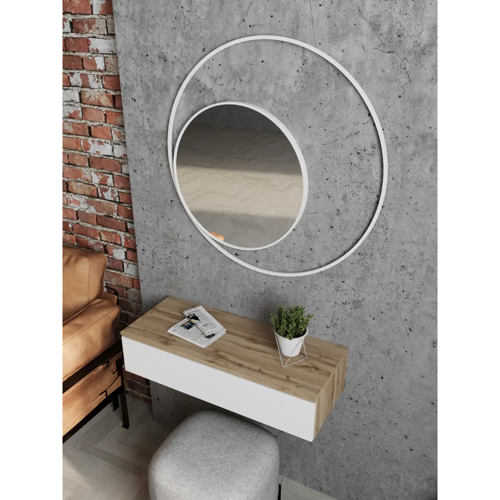 Фото 2 Зеркало с рамой Z02W 76x76 см цвет белый