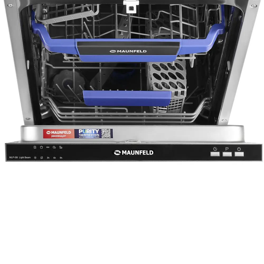 Фото 8 Встраиваемая посудомоечная машина Maunfeld Light Beam MLP-08I 45 см 5 программ цвет белый Фото 8 Встраиваемая посудомоечная машина Maunfeld Light Beam MLP-08I 45 см 5 программ цвет белый