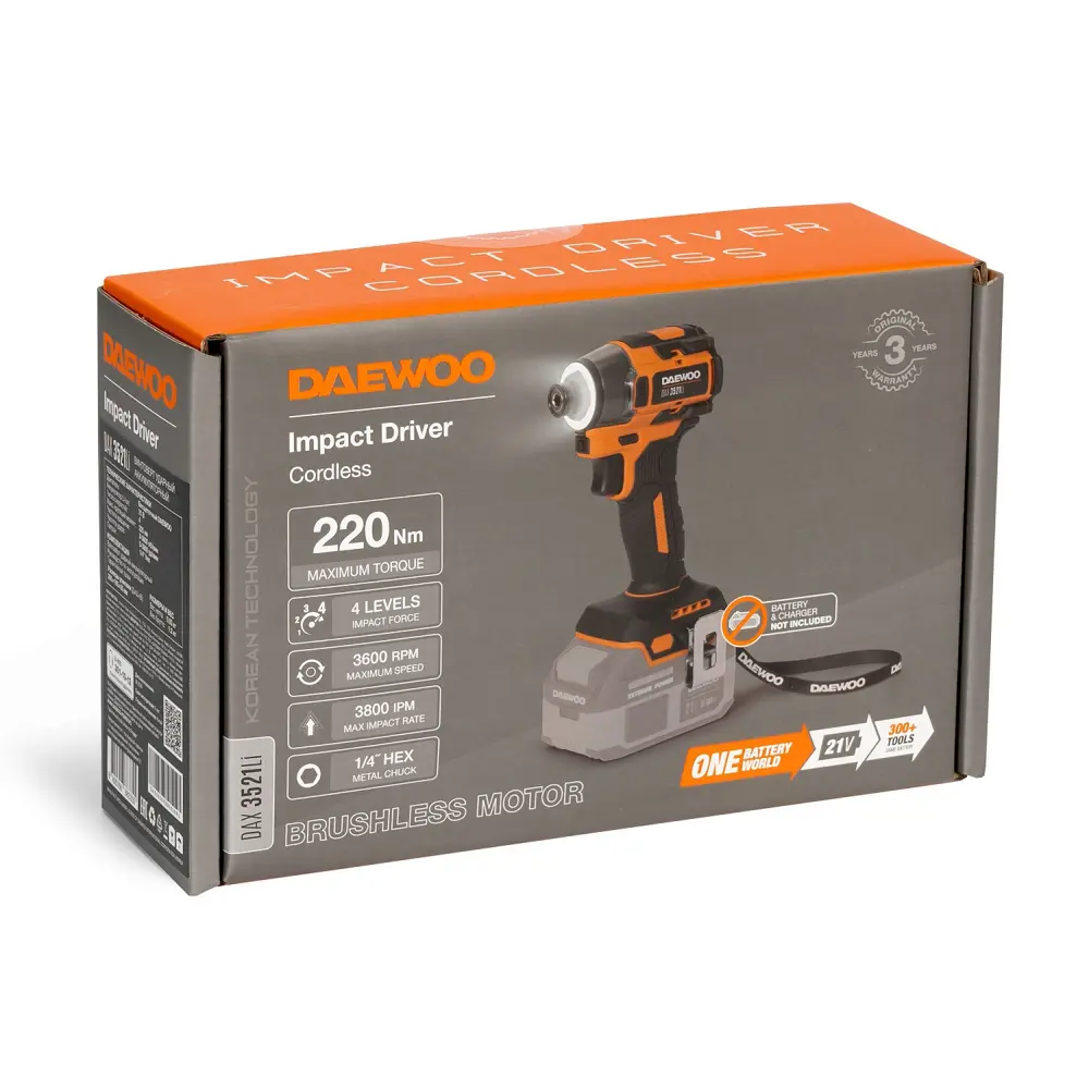 Фото 12 Винтоверт ударный аккумуляторный DAX 3521Li Daewoo без АКБ и ЗУ