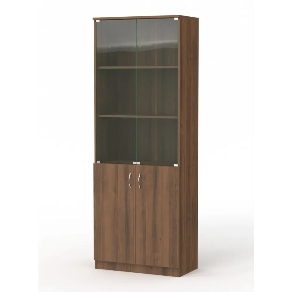 Фото Шкаф-витрина 71x192 см ШВ-56 ЛДСП цвет орех
