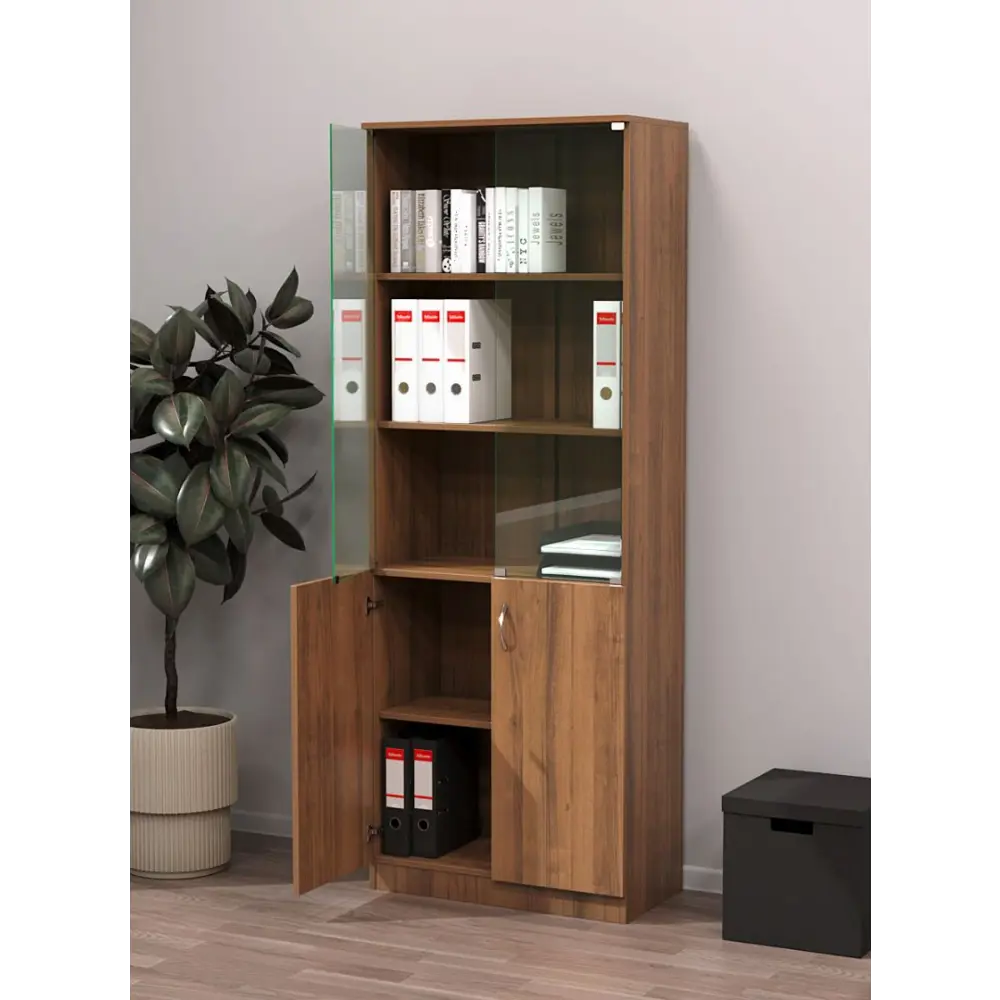 Фото 2 Шкаф-витрина 71x192 см ШВ-56 ЛДСП цвет орех Фото 2 Шкаф-витрина 71x192 см ШВ-56 ЛДСП цвет орех