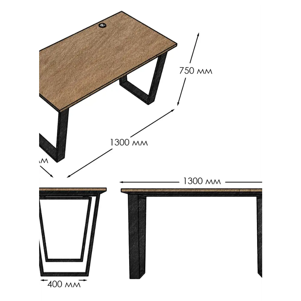 Фото 3 Стол Стронг №9 120x75x70 см металл цвет дуб сонома Фото 3 Стол Стронг №9 120x75x70 см металл цвет дуб сонома