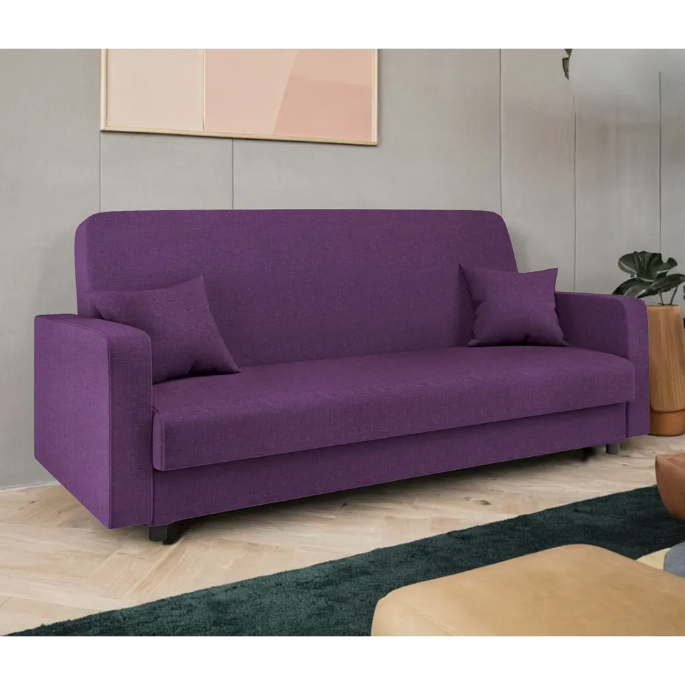 Фото Диван раскладной Гамма Мелодия 215x90x90 см рогожка цвет фиолетовый Фото Диван раскладной Гамма Мелодия 215x90x90 см рогожка цвет фиолетовый