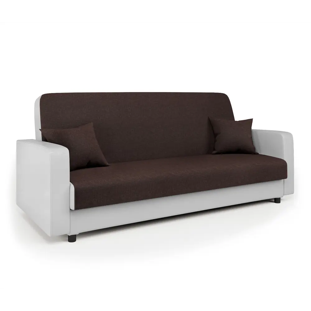 Фото Диван раскладной Гамма Мелодия 215x100x100 см рогожка цвет шоколад/белый Фото Диван раскладной Гамма Мелодия 215x100x100 см рогожка цвет шоколад/белый