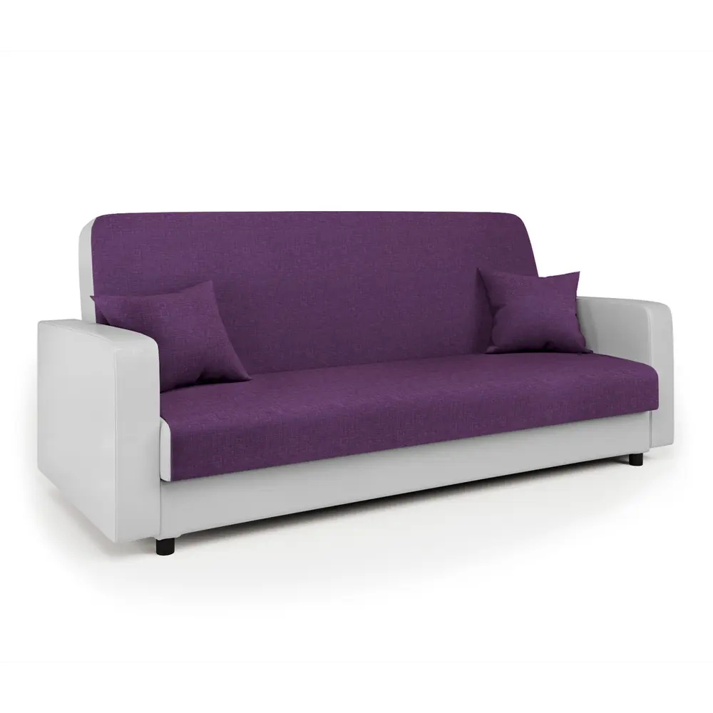 Фото Диван раскладной Гамма Мелодия 215x100x100 см рогожка цвет фиолетовый/белый Фото Диван раскладной Гамма Мелодия 215x100x100 см рогожка цвет фиолетовый/белый