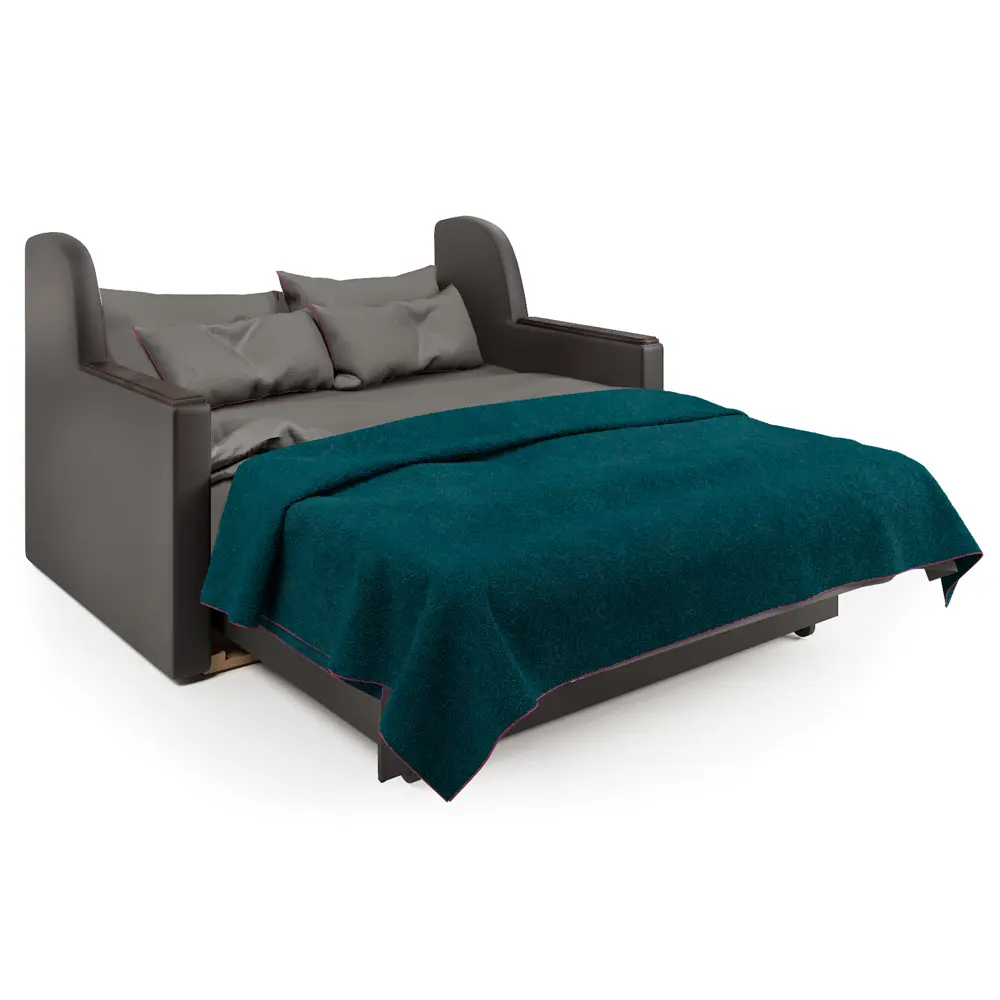 Фото 6 Диван раскладной Гамма Аккорд Д 160x95x110 см рогожка корфу/экокожа цвет шоколад/бежевый