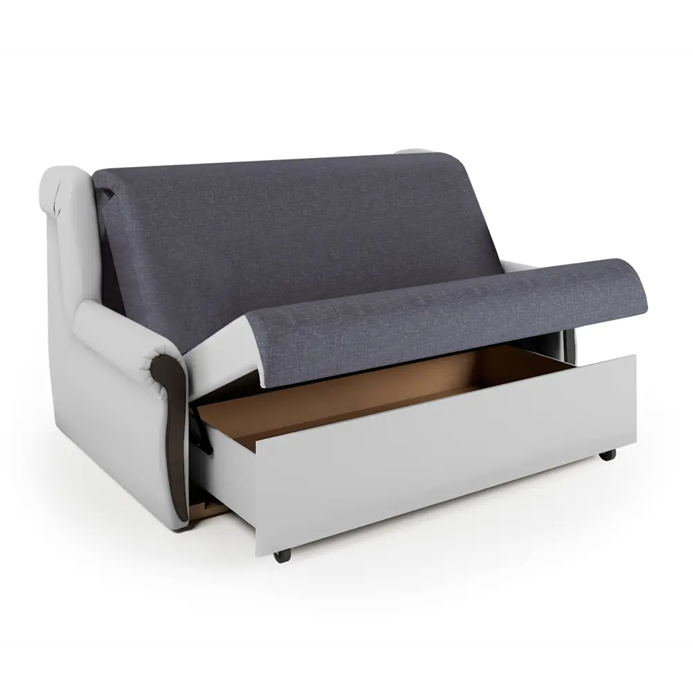 Фото 4 Диван раскладной Гамма Аккорд М 170x95x110 см рогожка цвет серый/белый