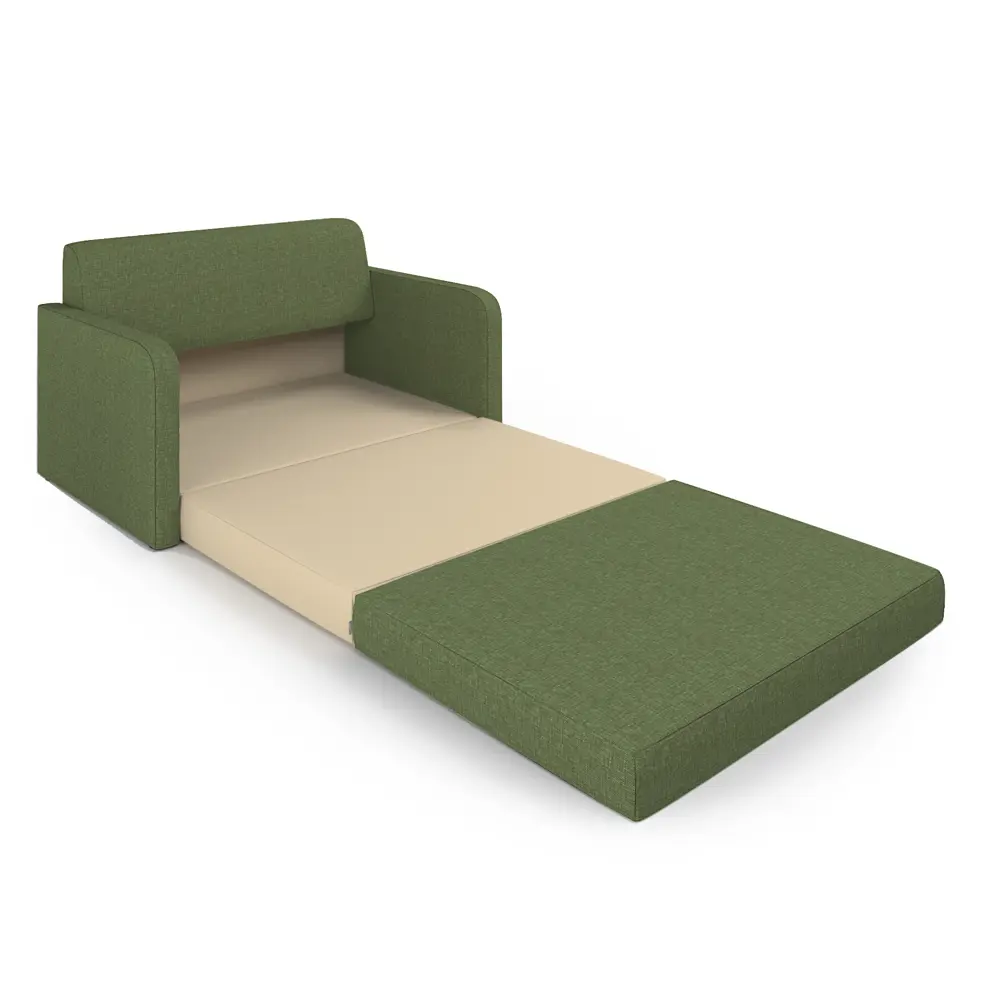 Фото 6 Диван раскладной Гамма Бит Куба 125x74x78 см рогожка цвет зеленый