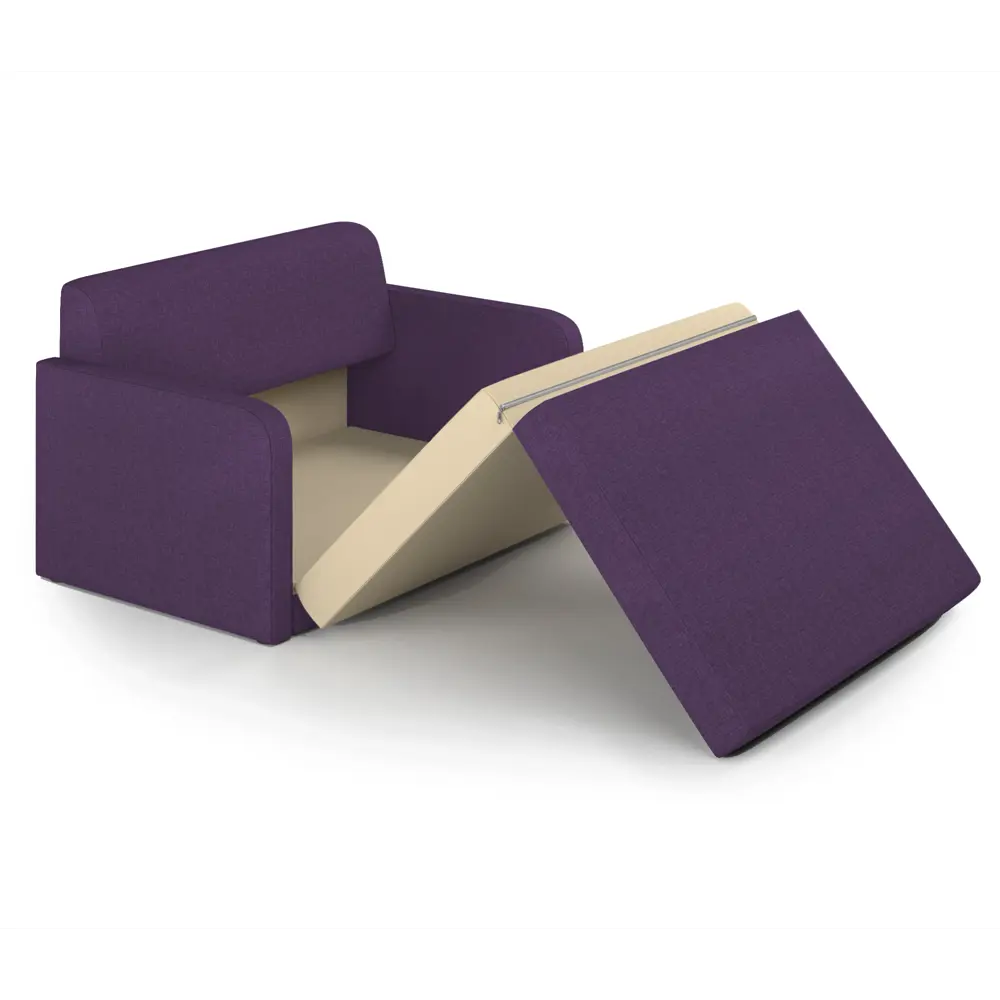 Фото 4 Диван раскладной Гамма Бит Куба 125x74x78 см рогожка цвет фиолетовый Фото 4 Диван раскладной Гамма Бит Куба 125x74x78 см рогожка цвет фиолетовый