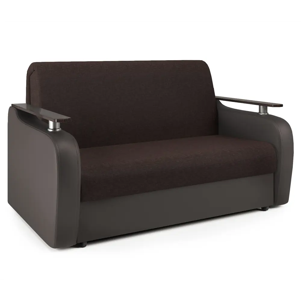 Фото Диван раскладной Гамма Гранд Д 124x95x110 см рогожка цвет коричневый/темно-коричневый