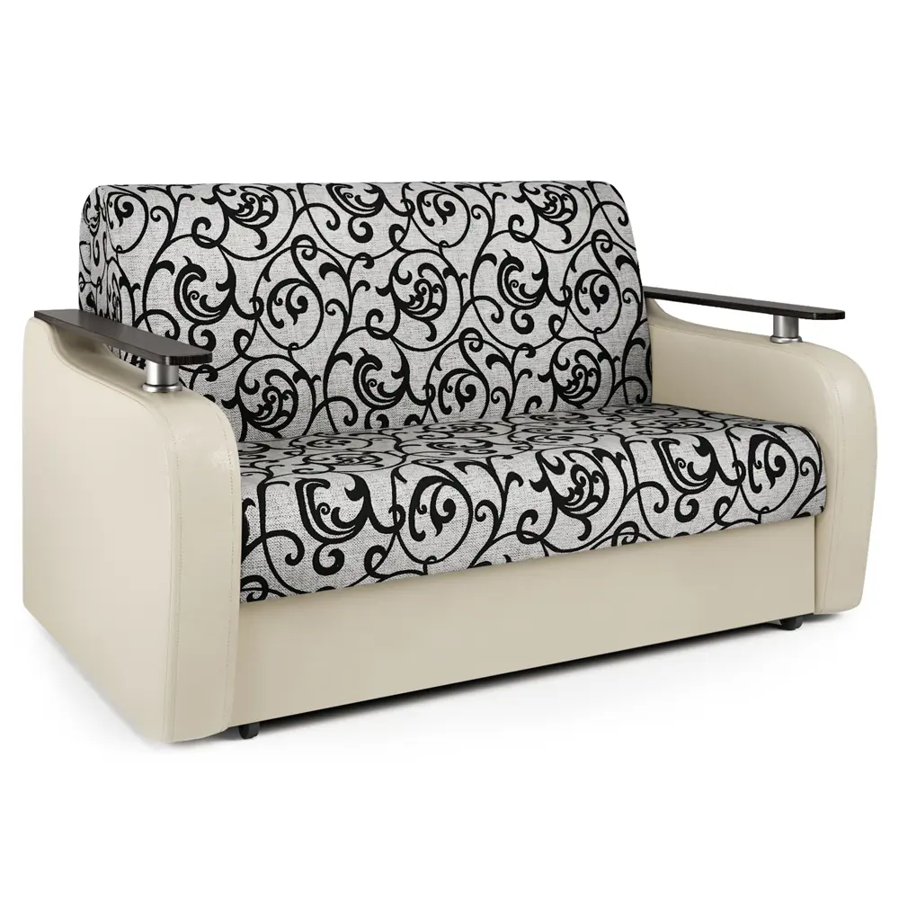 Фото Диван раскладной Гамма Гранд Д 144x95x110 см шенилл цвет бежевый/серый с узорами