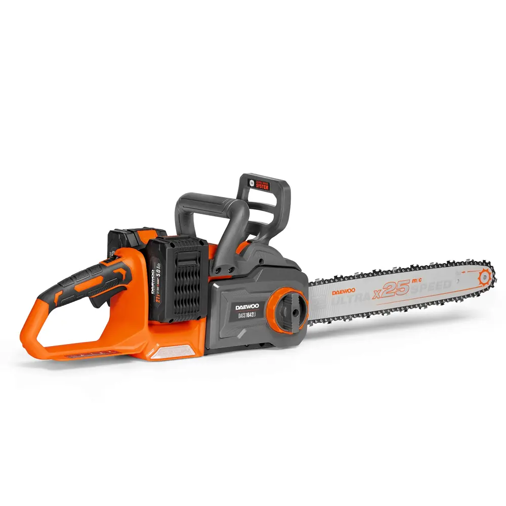 Фото 2 Пила аккумуляторная бесщёточная Daewoo Dacs 1642li set 21 В шина 40 см 2x5 Ач АКБ и ЗУ в комплекте