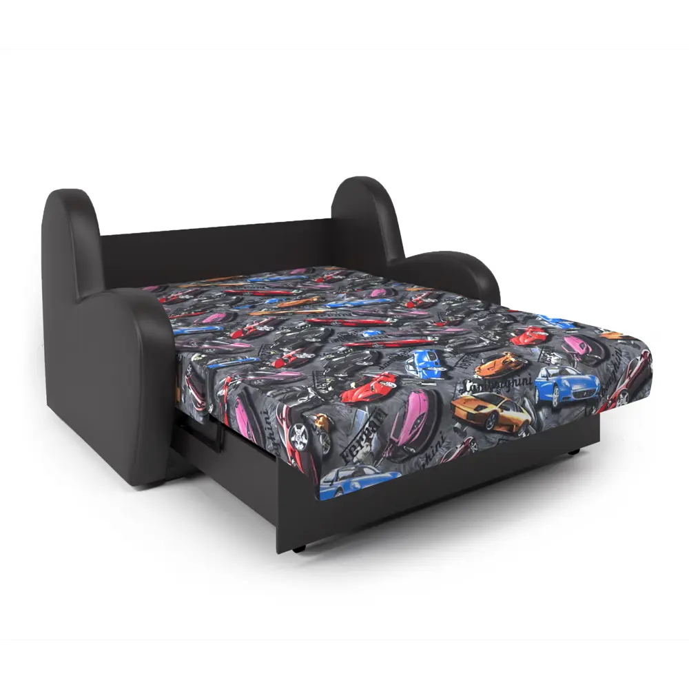 Фото 5 Диван раскладной Гамма Барон 160x95x110 см велюр цвет шоколад/серый с машинками Фото 5 Диван раскладной Гамма Барон 160x95x110 см велюр цвет шоколад/серый с машинками