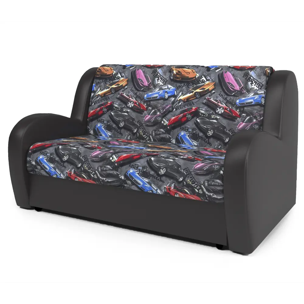 Фото 3 Диван раскладной Гамма Барон 160x95x110 см велюр цвет шоколад/серый с машинками Фото 3 Диван раскладной Гамма Барон 160x95x110 см велюр цвет шоколад/серый с машинками