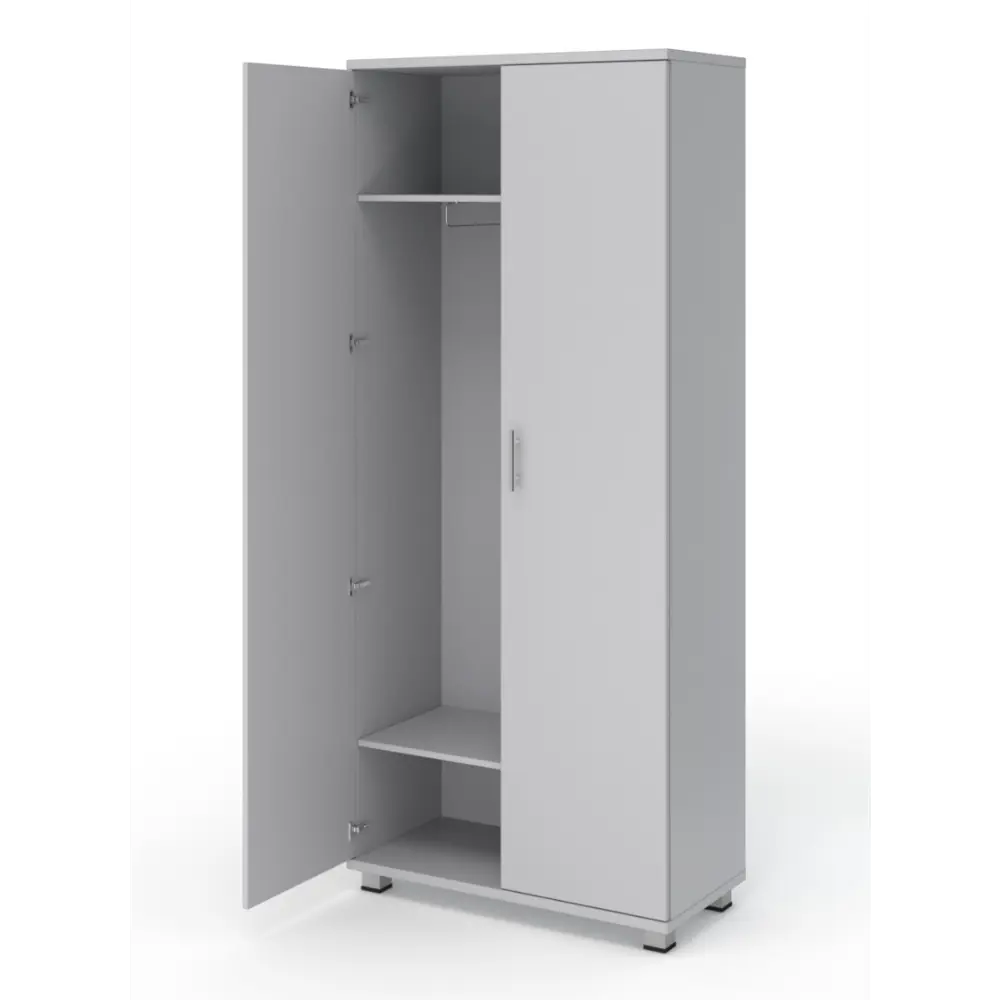 Фото Шкаф распашной с 2 дверями НТ-590Ш 90x210x44 см ЛДСП цвет серый Фото Шкаф распашной с 2 дверями НТ-590Ш 90x210x44 см ЛДСП цвет серый