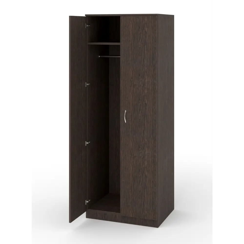 Фото Шкаф распашной с 2 дверями ШО-34 71x192x56 см ЛДСП цвет дуб венге Фото Шкаф распашной с 2 дверями ШО-34 71x192x56 см ЛДСП цвет дуб венге