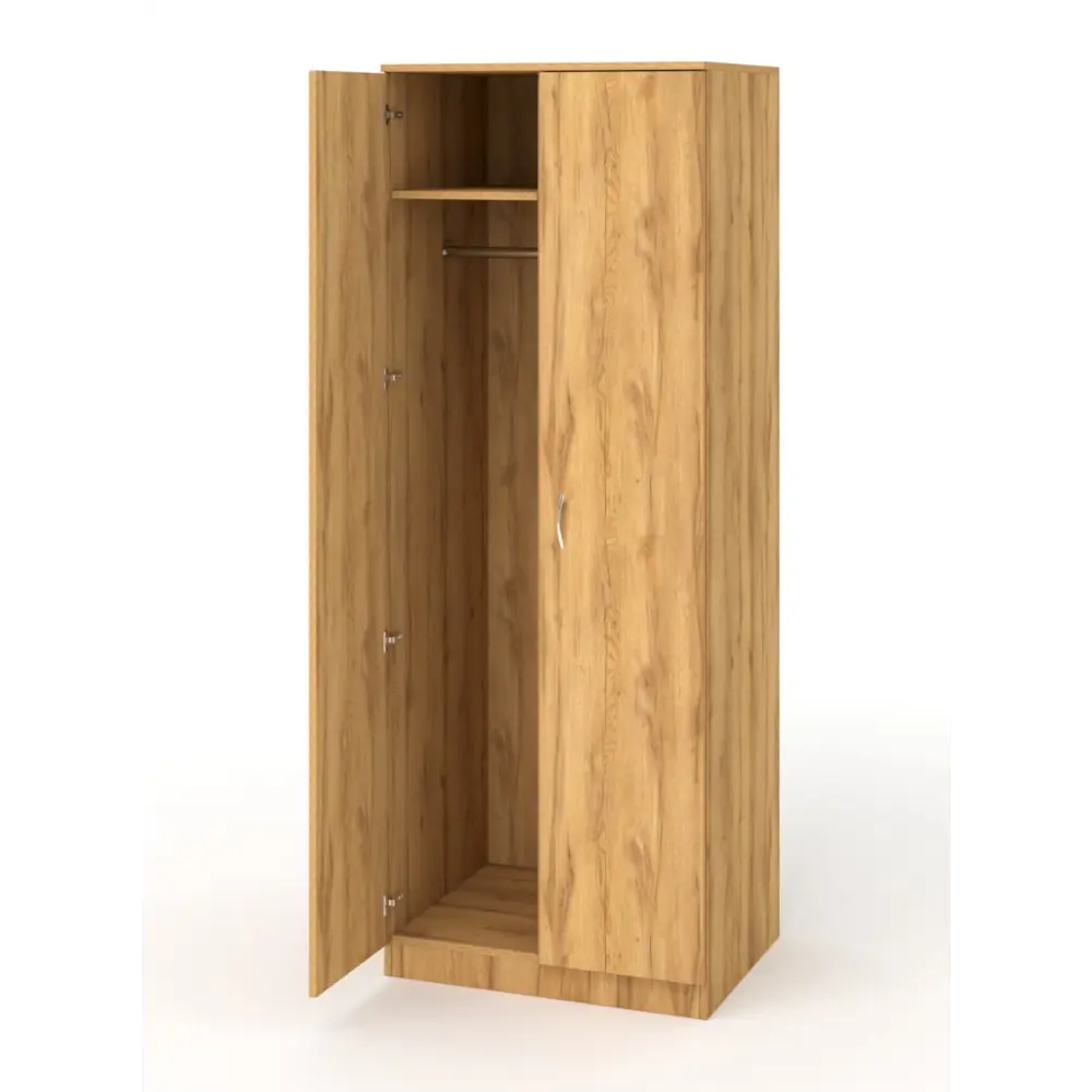 Фото Шкаф распашной с 2 дверями ШО-34 71x192x56 см ЛДСП цвет дуб золотистый Фото Шкаф распашной с 2 дверями ШО-34 71x192x56 см ЛДСП цвет дуб золотистый