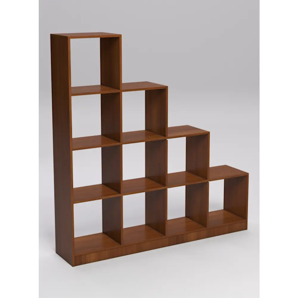 Фото Стеллаж Лестница №3 10 секций 155x148x30 см ЛДСП цвет орех Фото Стеллаж Лестница №3 10 секций 155x148x30 см ЛДСП цвет орех