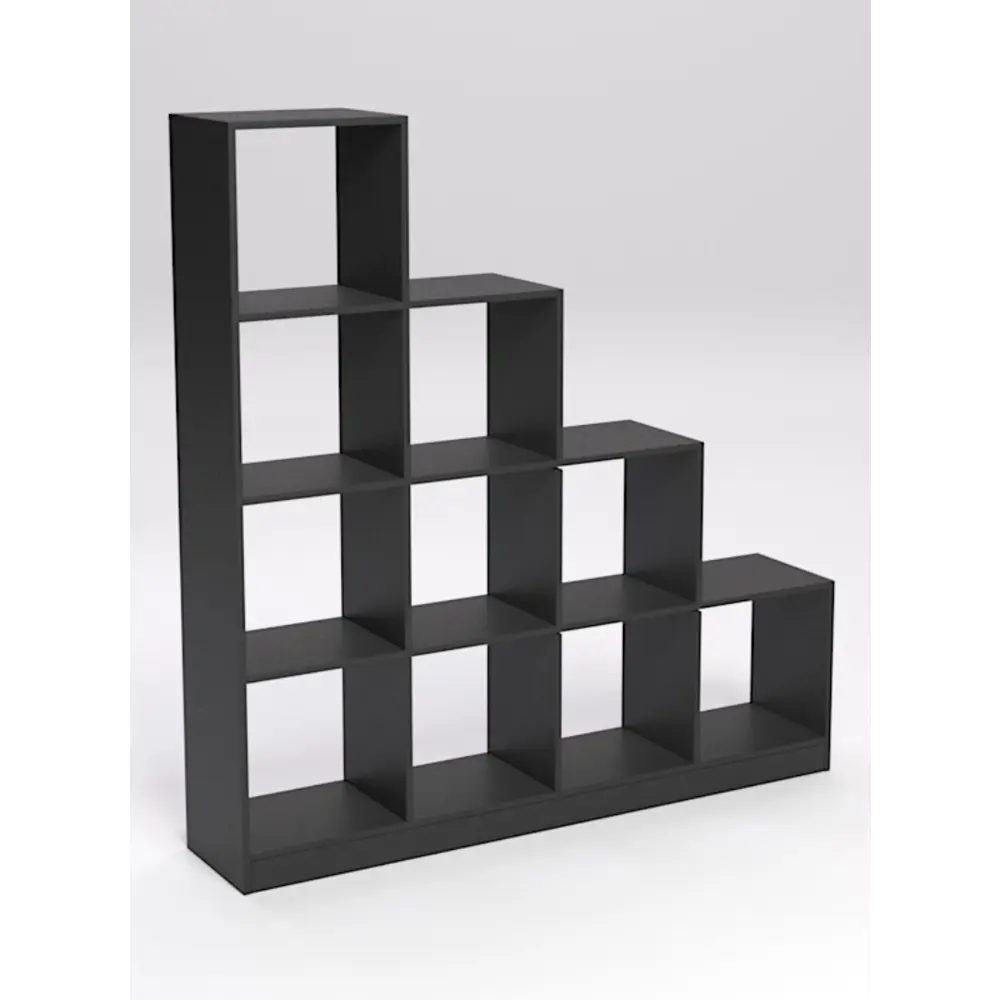 Фото Стеллаж Лестница №3 10 секций 155x148x30 см ЛДСП цвет черный