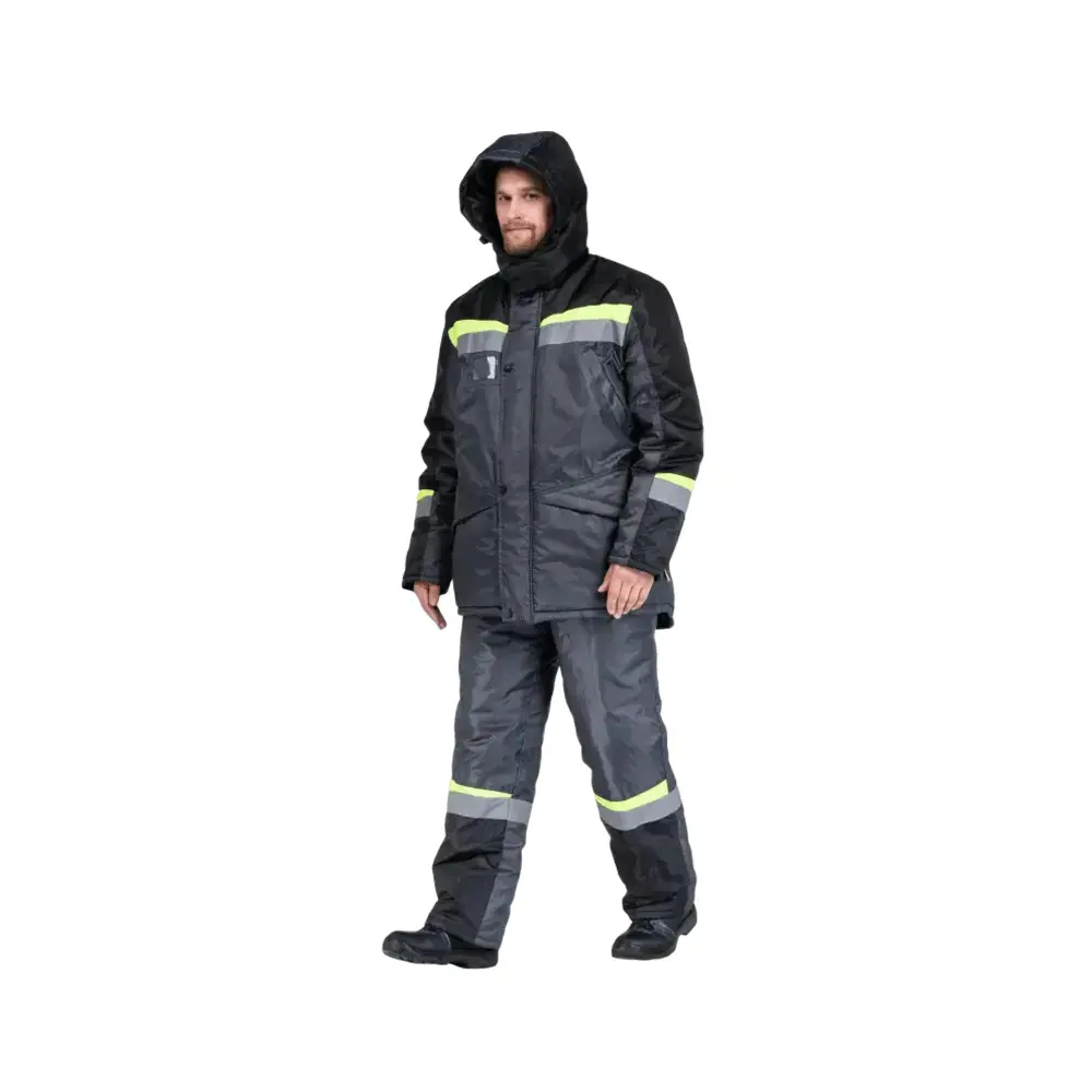 Фото Костюм рабочий утепленный Градус 76136 темно-серый/черный/лимон размер 52-54 рост 182-188 см