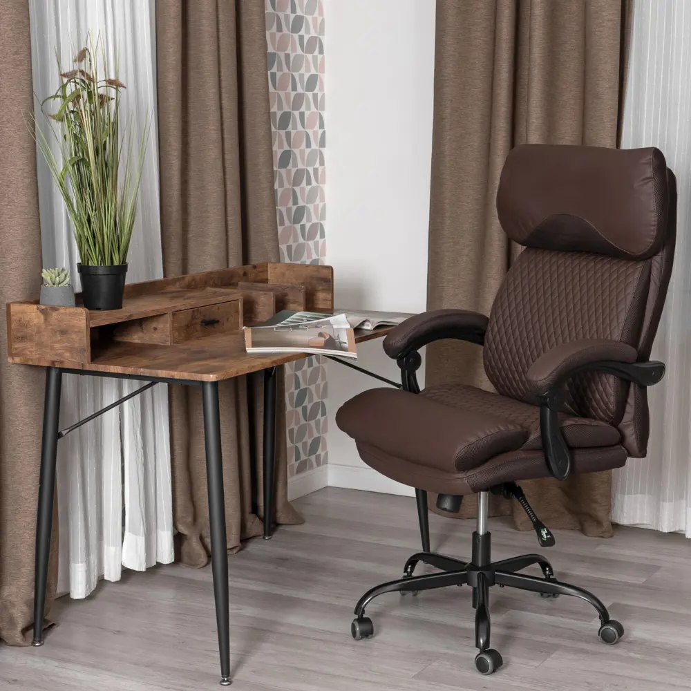 Фото 2 Офисное кресло Tetchair Chief 51x130x49 см искусственная кожа цвет коричневый Фото 2 Офисное кресло Tetchair Chief 51x130x49 см искусственная кожа цвет коричневый
