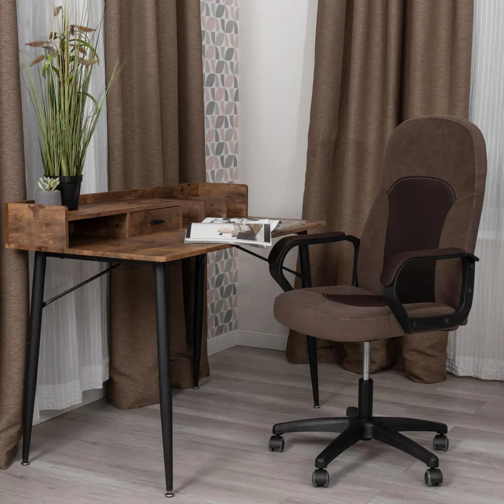 Фото 2 Офисное кресло Tetchair Parma 47x118x47 см велюр цвет коричневый Фото 2 Офисное кресло Tetchair Parma 47x118x47 см велюр цвет коричневый