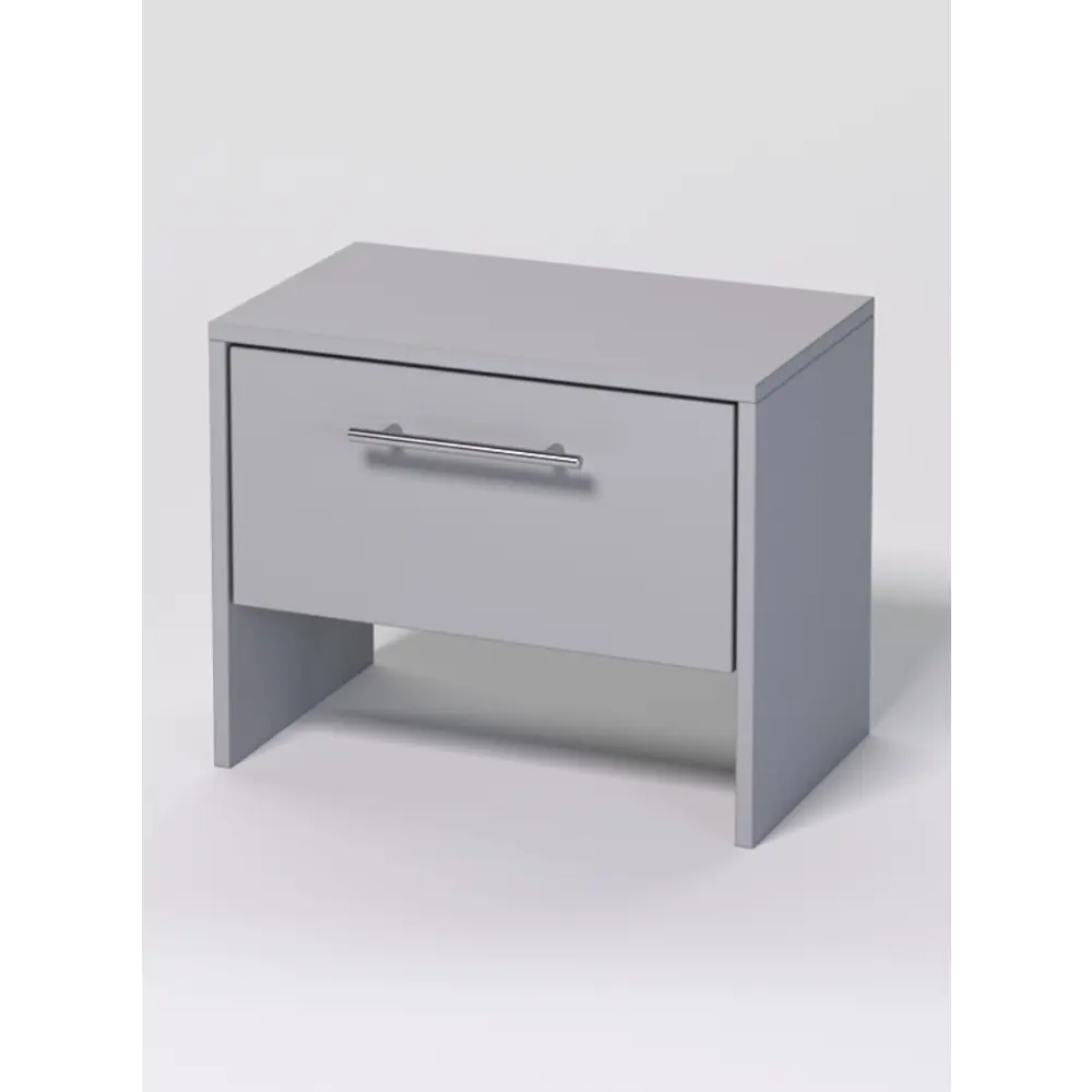 Фото Тумба прикроватная №2 1 ящик 50x40x30 см ЛДСП цвет серебристый