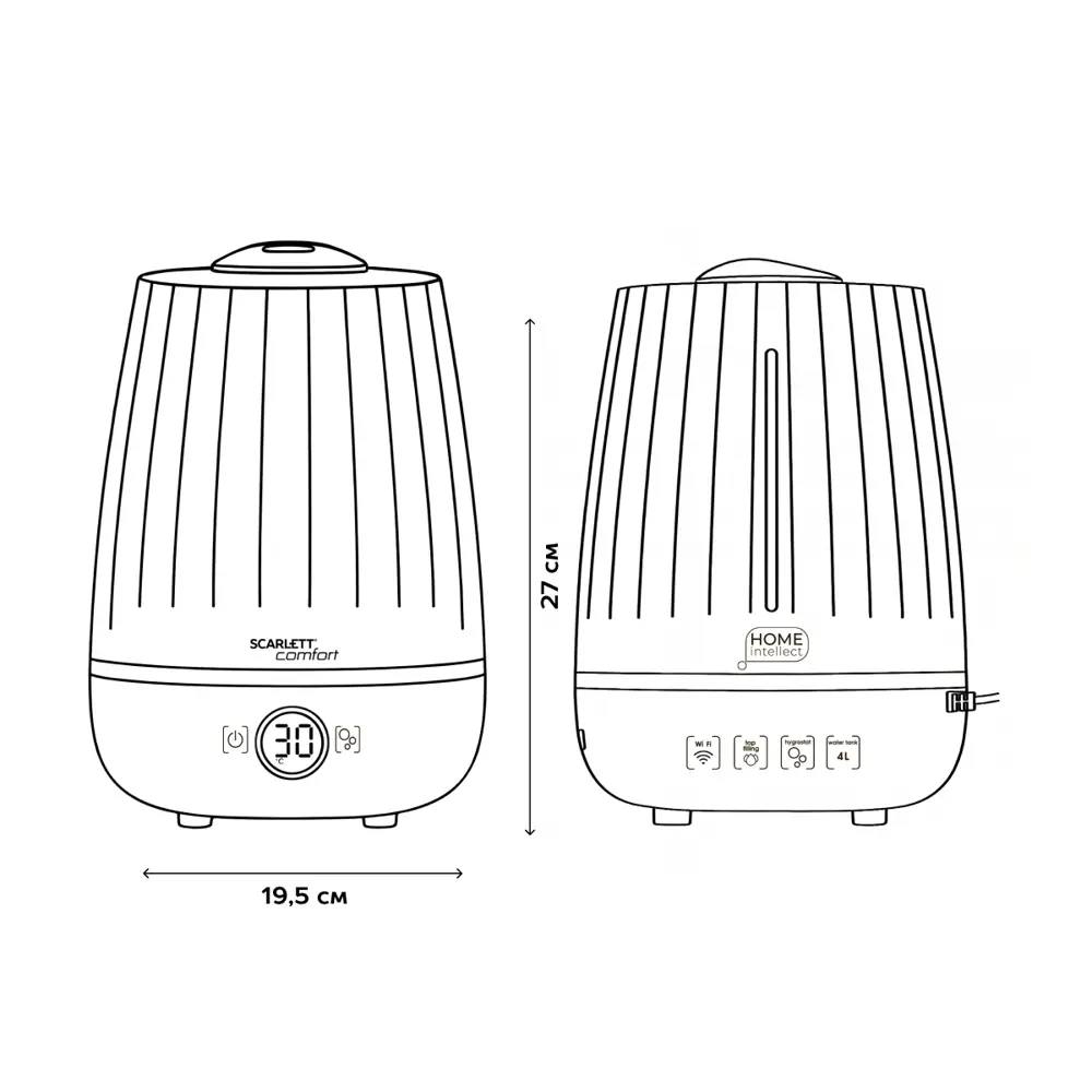 Фото 9 Увлажнитель воздуха Scarlett SC-AH986E102 4 л с подсветкой цвет home intellect Фото 9 Увлажнитель воздуха Scarlett SC-AH986E102 4 л с подсветкой цвет home intellect