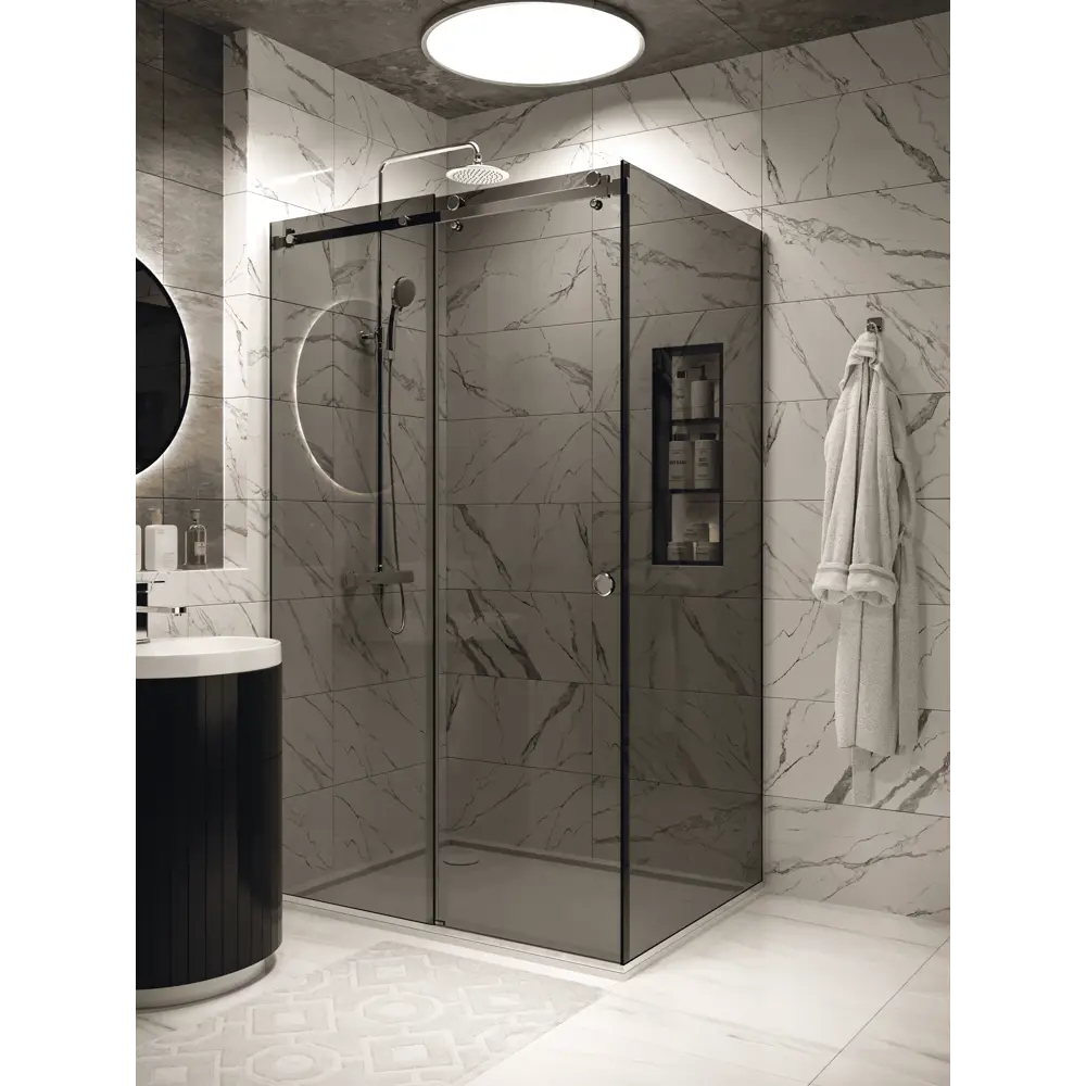 Фото 2 Душевой уголок H.A.G VISION VS 80x120см профиль хром стекло тонированный