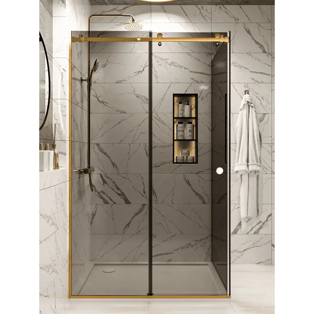 Фото 5 Душевой уголок H.A.G VISION VS 80x110см профиль золотой стекло тонированный