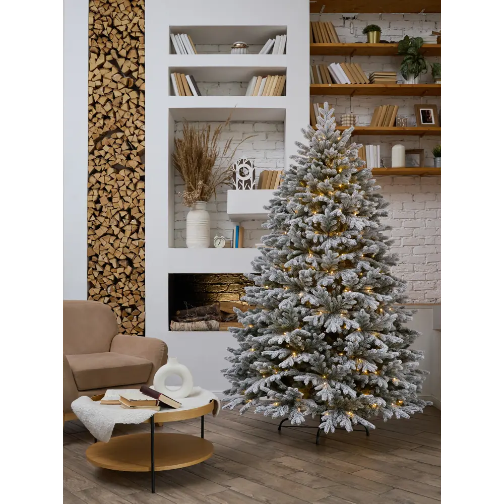 Фото Ель новогодняя искусственная Max Christmas ЕСВЗЛ 18 Версальская заснеженная с подсветкой 180 см