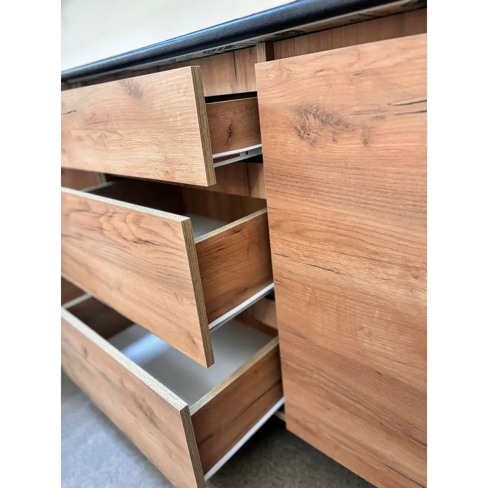 Фото 6 Кухонный гарнитур Денвер Арника 00-00143467а 160x156x60 см ЛДСП цвет коричневый, черный