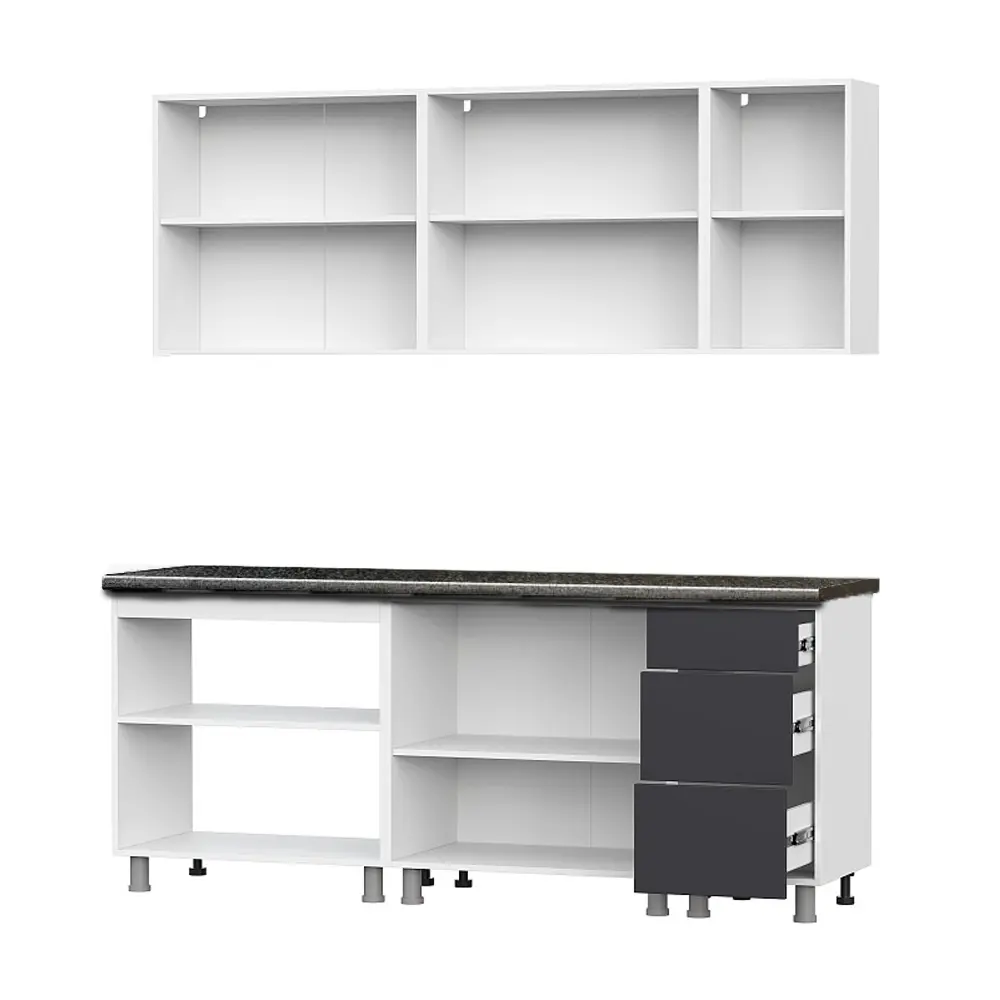 Фото 2 Кухня Модерн Sv-мебель Н143107а 200x217x60 см ЛДСП цвет графит Фото 2 Кухня Модерн Sv-мебель Н143107а 200x217x60 см ЛДСП цвет графит