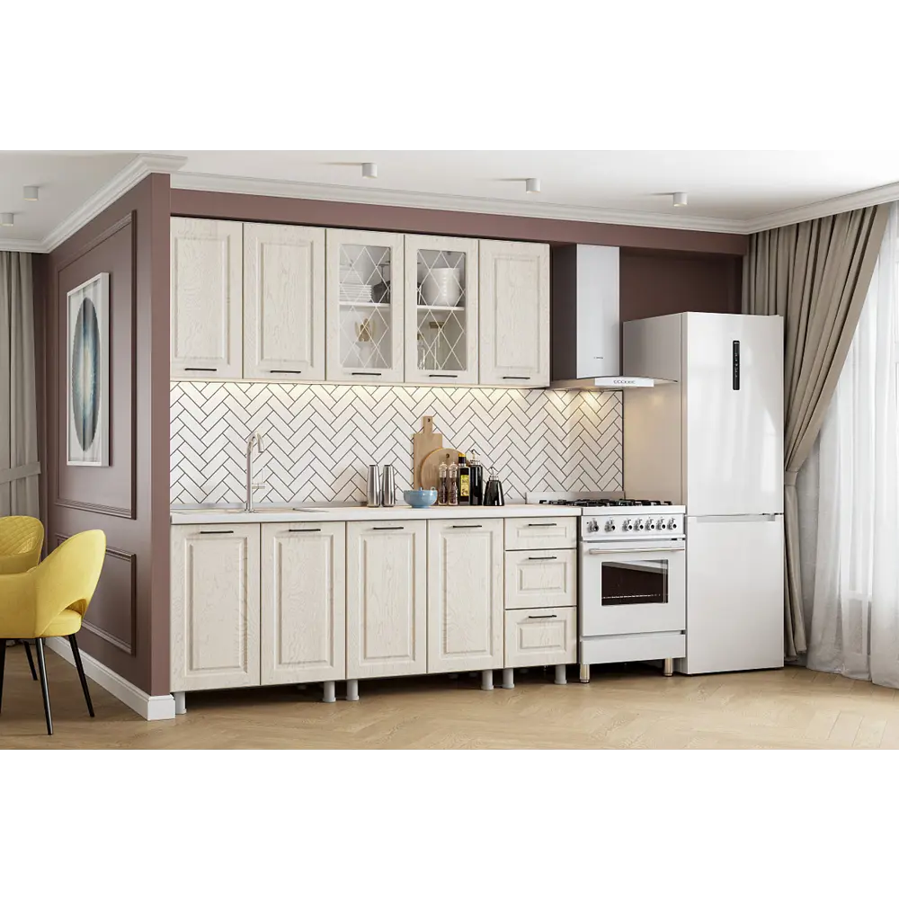 Фото 4 Кухня Грейвуд Sv-мебель 00-00221019а 200x217x60 см ЛДСП цвет бежевый Фото 4 Кухня Грейвуд Sv-мебель 00-00221019а 200x217x60 см ЛДСП цвет бежевый