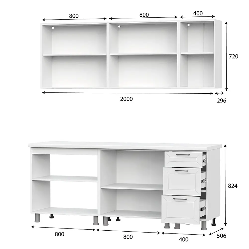 Фото 3 Кухня Вектор Sv-мебель 00-00221018а 200x217x60 см ЛДСП цвет белый Фото 3 Кухня Вектор Sv-мебель 00-00221018а 200x217x60 см ЛДСП цвет белый