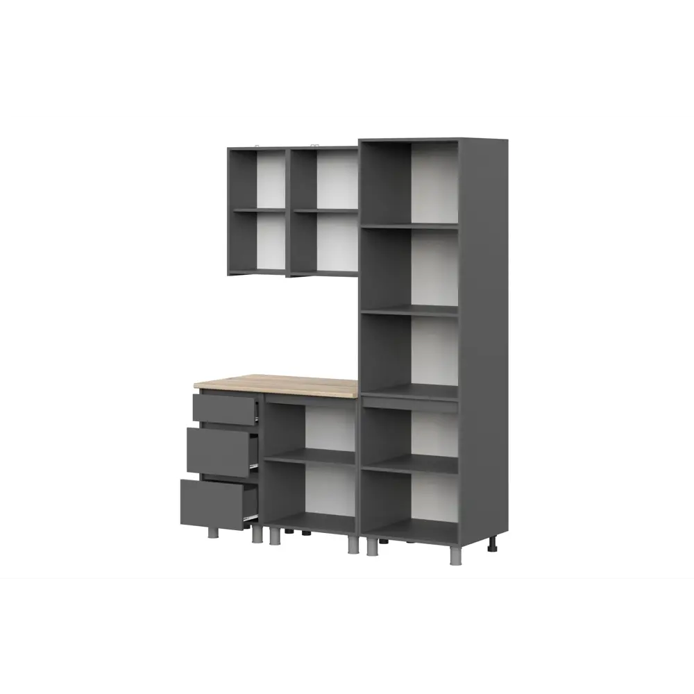 Фото 2 Кухня Денвер Арника 00-00263010а 160x217x60 см ЛДСП цвет графит Фото 2 Кухня Денвер Арника 00-00263010а 160x217x60 см ЛДСП цвет графит