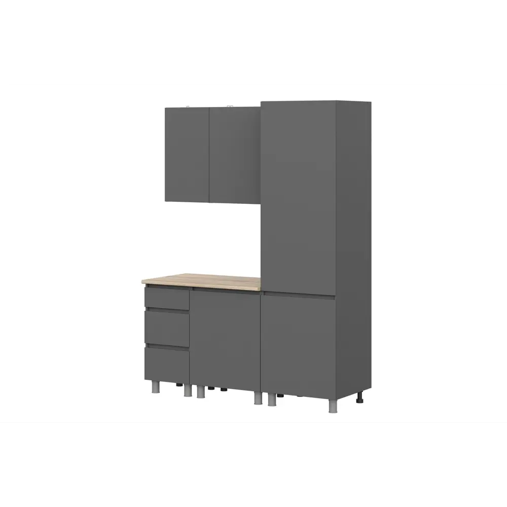 Фото 3 Кухня Денвер Арника 00-00263010а 160x217x60 см ЛДСП цвет графит Фото 3 Кухня Денвер Арника 00-00263010а 160x217x60 см ЛДСП цвет графит