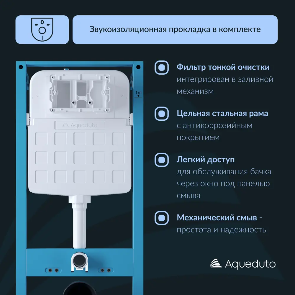 Фото 3 Система инсталляции для подвесного унитаза Aqueduto TECNICA TEC11 Novo