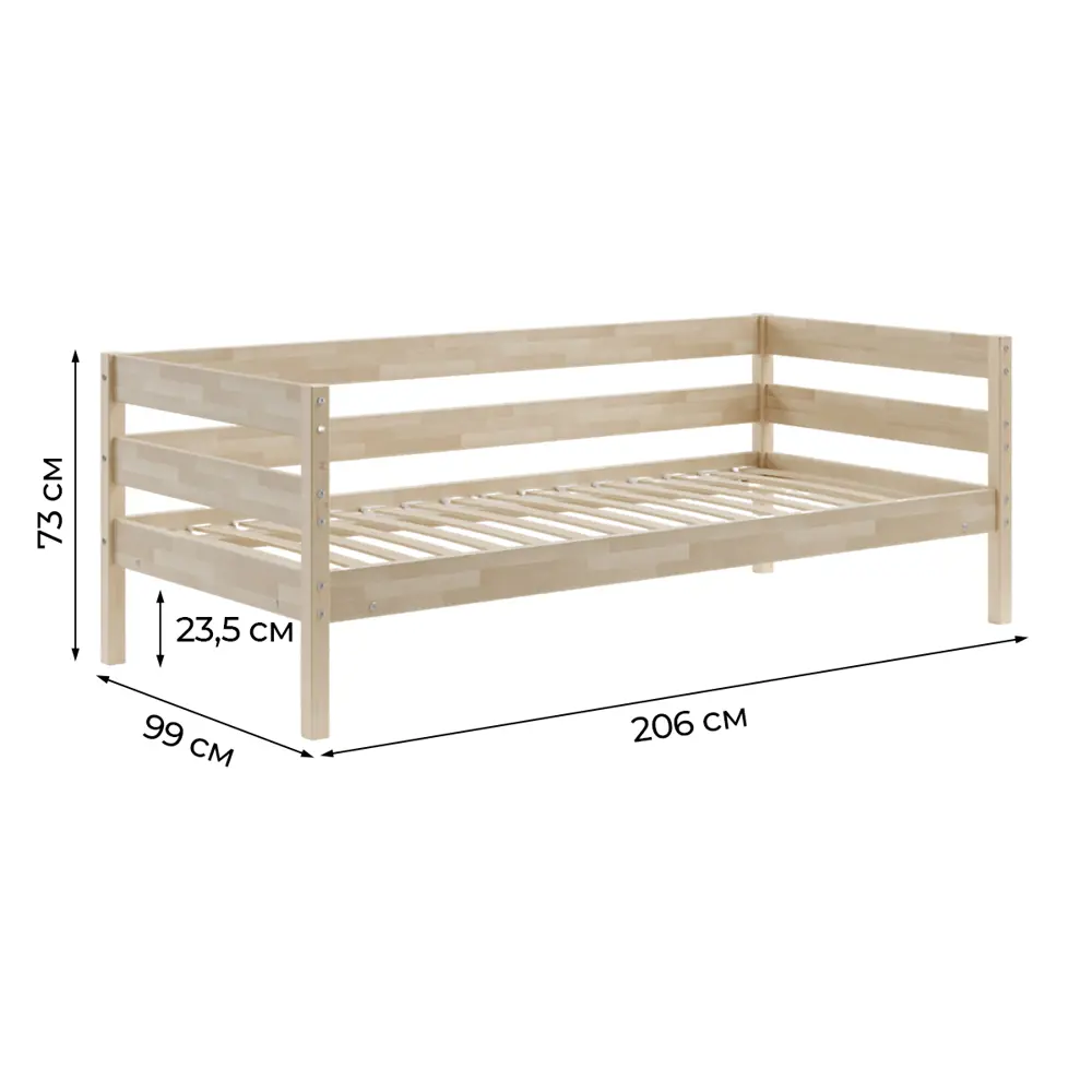 Фото 2 Кровать Домаклево Мечта-5 99x73x200 см без обработки берёза цвет бежевый