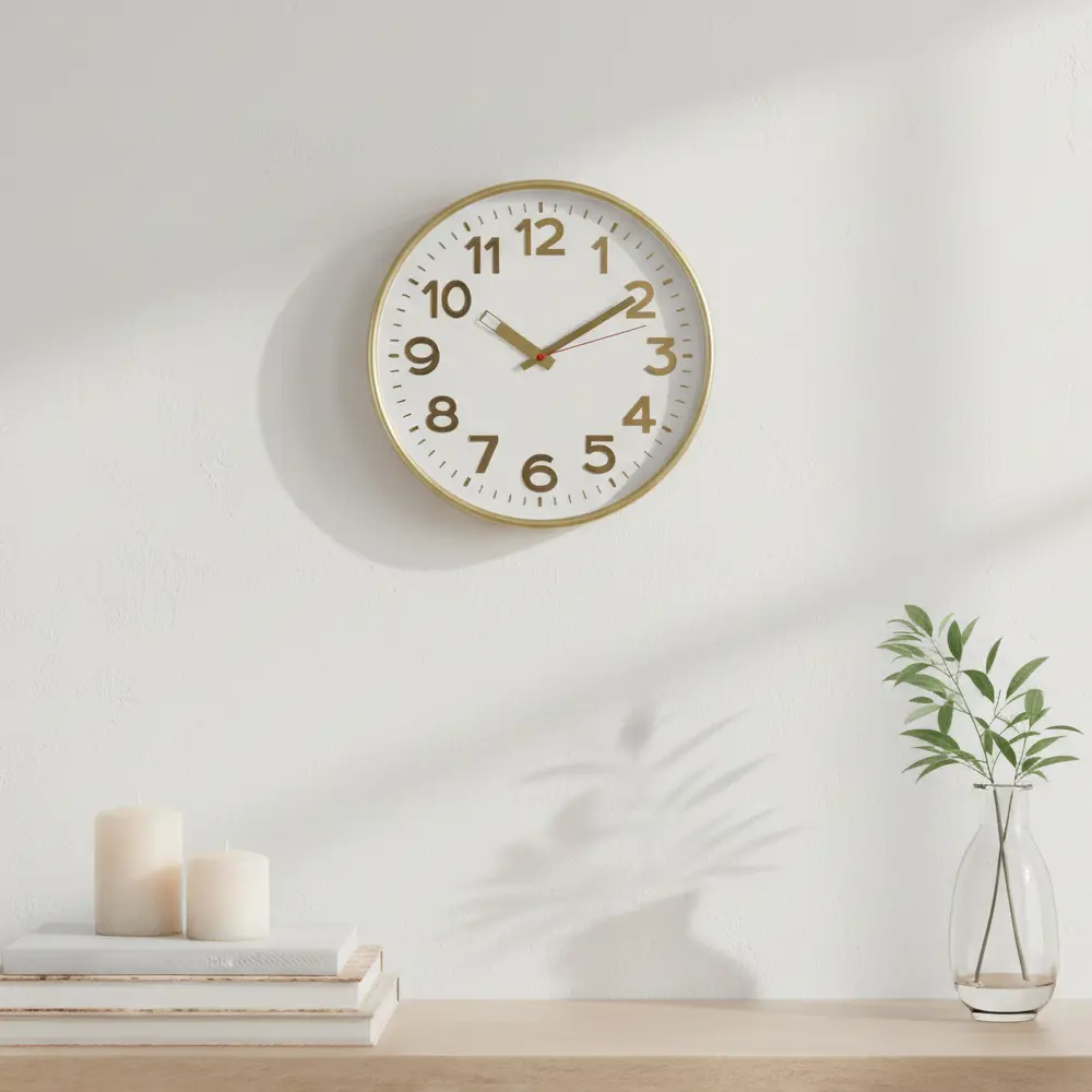 Фото 4 Часы настенные Troykatime цвет бело-золотистый D30 см Фото 4 Часы настенные Troykatime цвет бело-золотистый D30 см