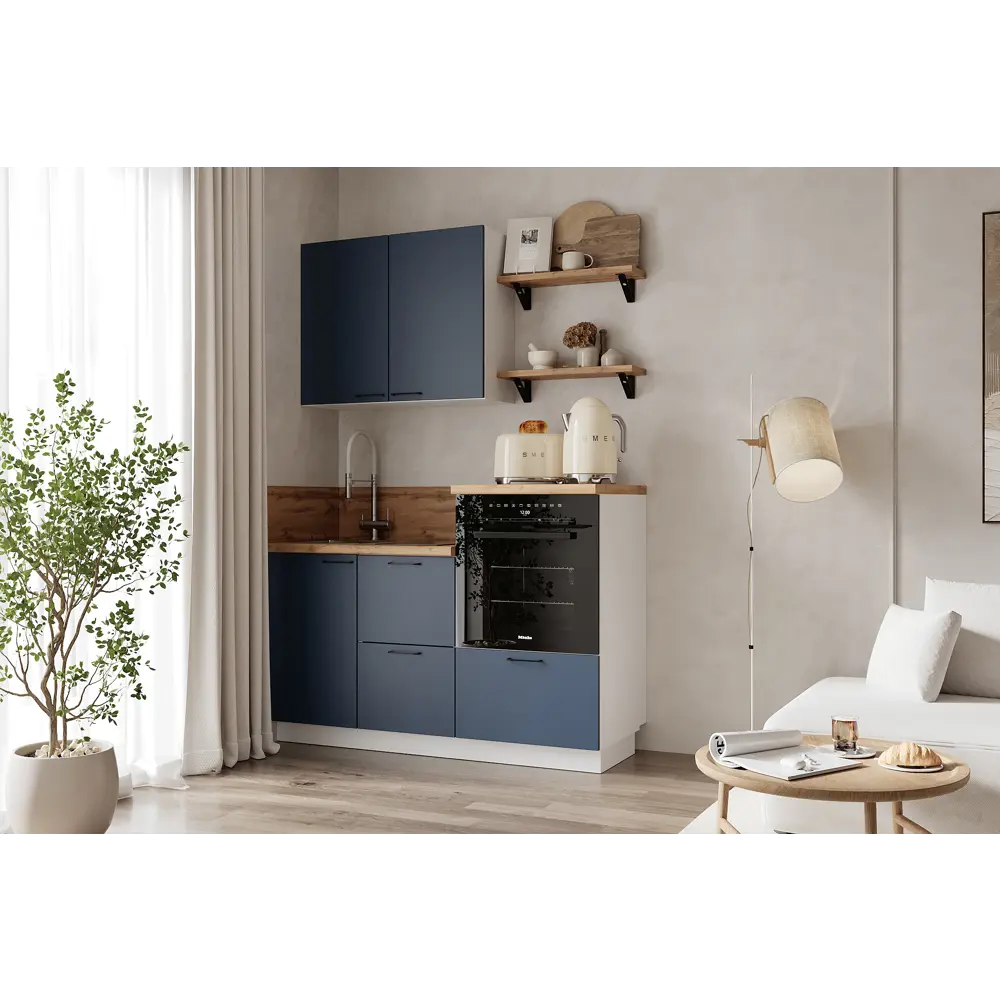 Фото Кухонный гарнитур Лизет Арника 00-00285405 150x240x60 см ЛДСП цвет синий
