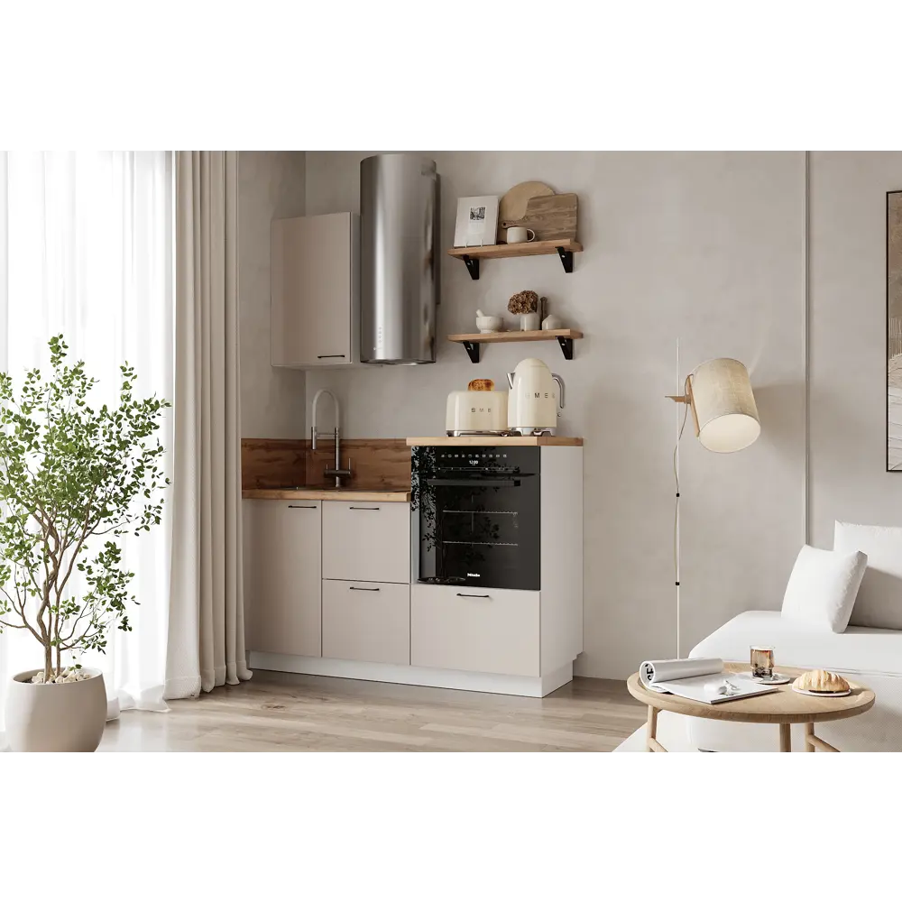 Фото Кухонный гарнитур Лизет Арника 00-00285673 150x240x60 см ЛДСП цвет бежевый Фото Кухонный гарнитур Лизет Арника 00-00285673 150x240x60 см ЛДСП цвет бежевый