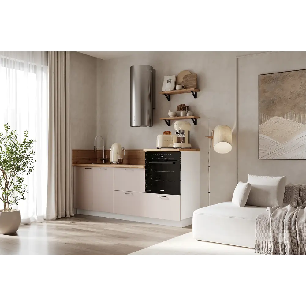 Фото Кухонный гарнитур Лизет Арника 00-00285657 210x240x60 см ЛДСП цвет бежевый