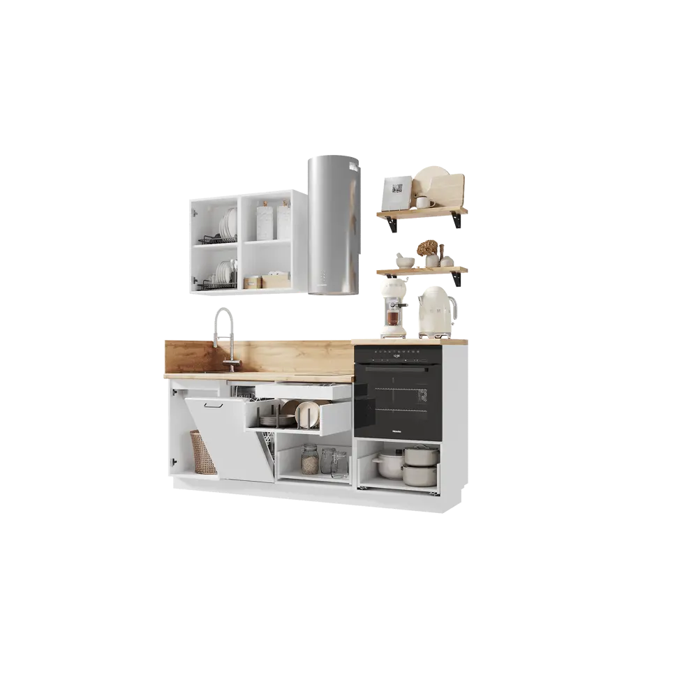 Фото 6 Кухонный гарнитур Лизет Арника 00-00286119 210x240x60 см ЛДСП цвет зеленый