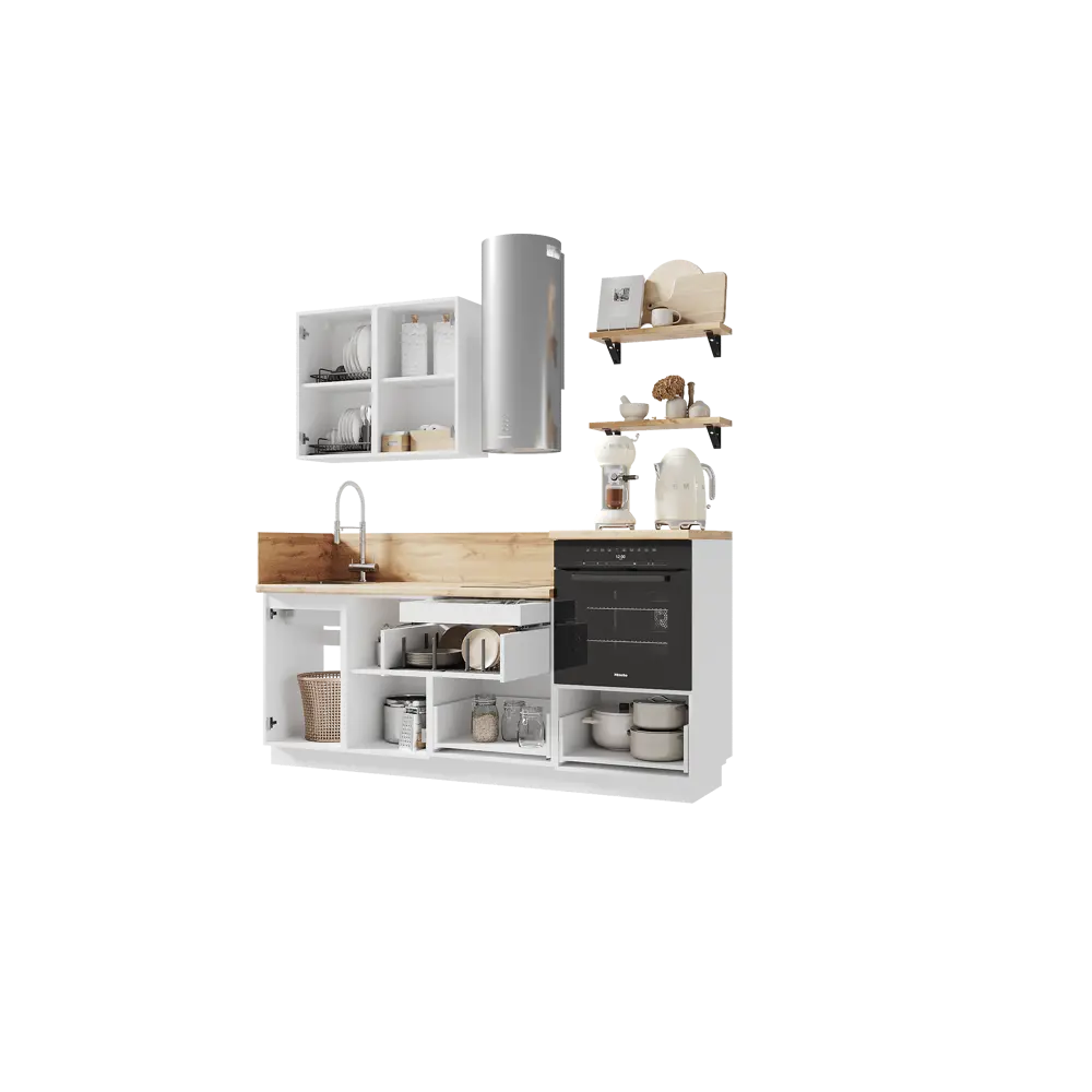 Фото 6 Кухонный гарнитур Лизет Арника 00-00286122 210x240x60 см ЛДСП цвет зеленый